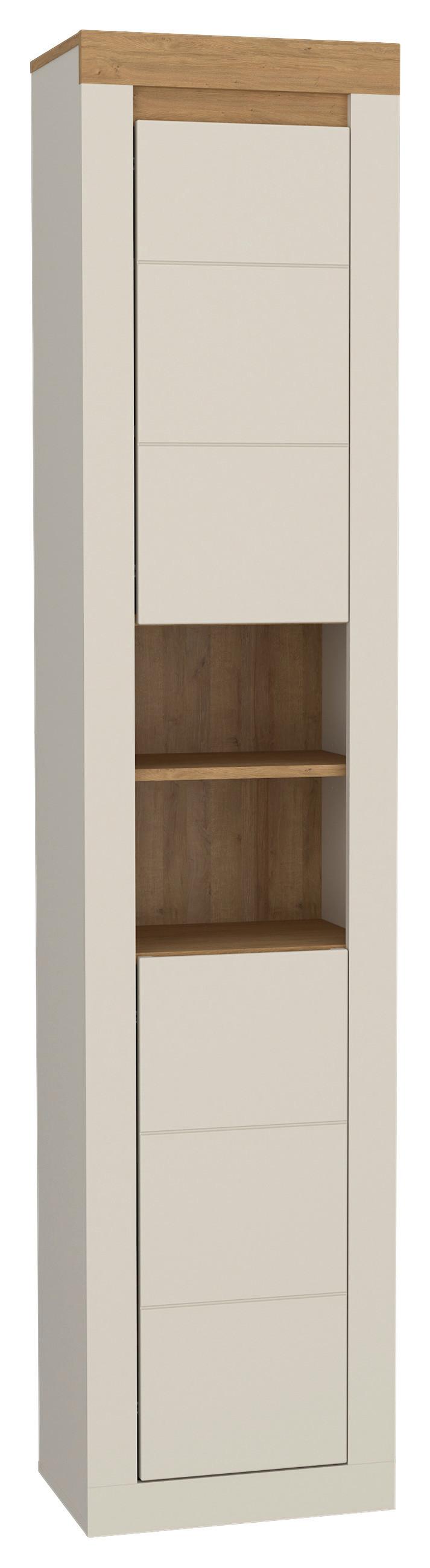 Dulap Înalt Naxxar - cașmir/culoare lemn stejar, Modern, material pe bază de lemn (44,5/204,7/31,6cm)