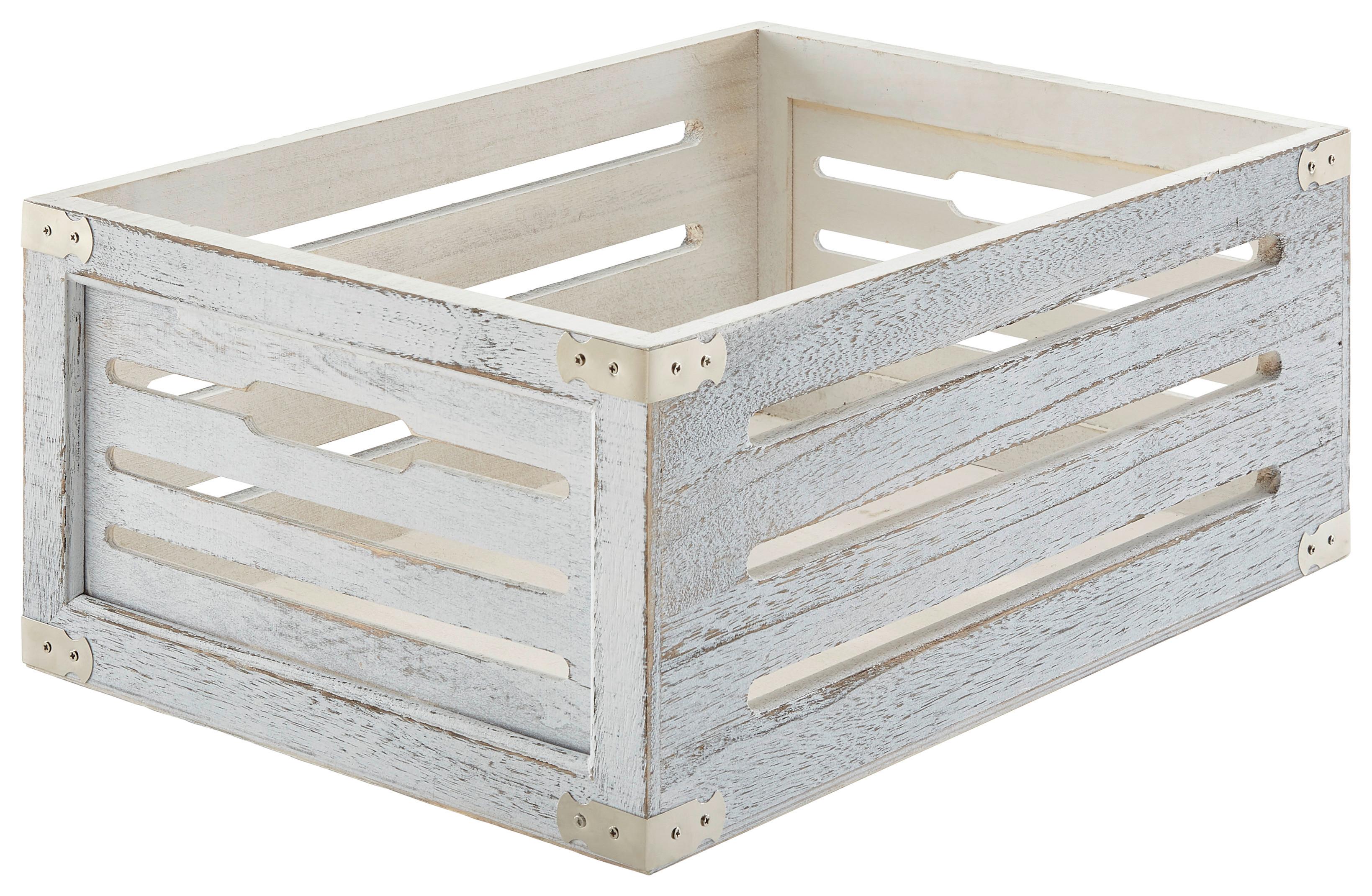FÖRVARINGSBOX RONNY - vit, trä (38/25/15cm) - Mömax
