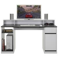 Gaming Tisch in Anthrazit/Weiß - Anthrazit/Weiß, MODERN, Holzwerkstoff (155/92/63cm) - Mömax