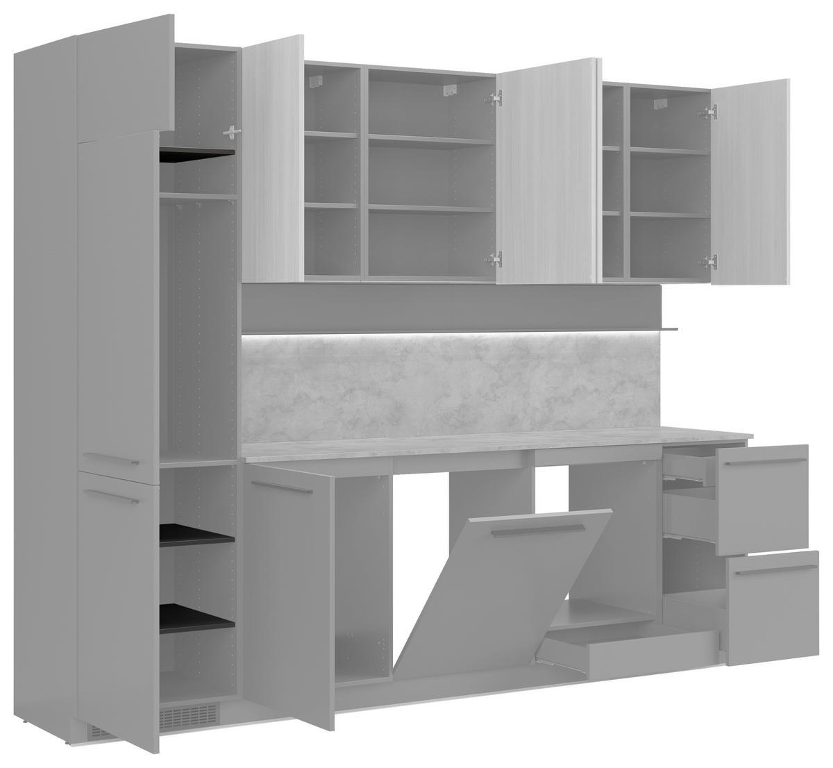 Einlegebodenset K49-POL357/49 Grau, 3-teilig - Grau, Basics, Holzwerkstoff (56,7/80,3/48,9cm) - Visiona