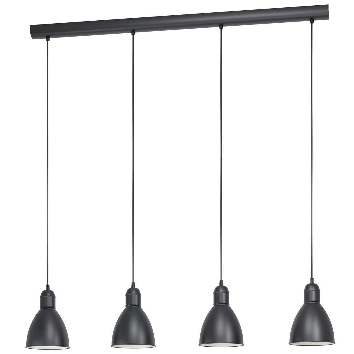 Hängeleuchte 49466* Priddy - Weiss/Schwarz, Basics, Metall (97,5/15,5/110cm) - Eglo