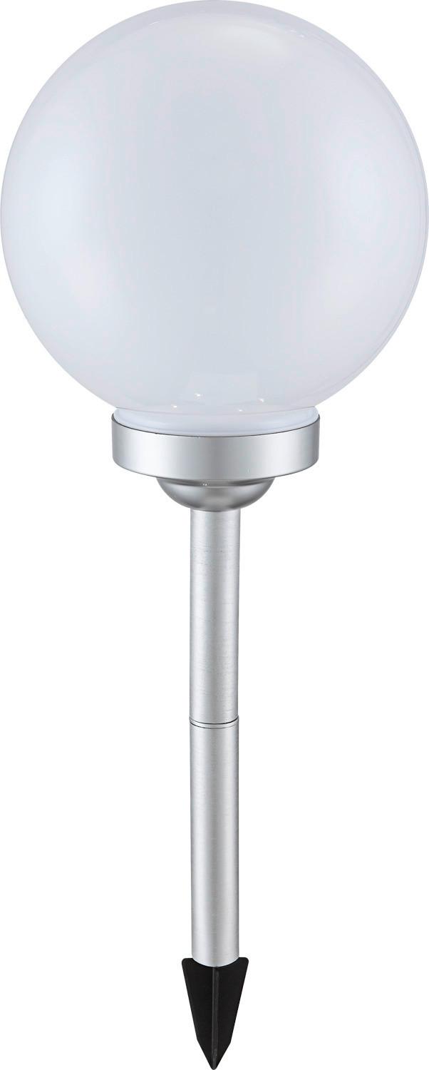 Solarna Svetilka Nimbus, S Sijalko - srebrne barve/bela, Basics, umetna masa (30/70cm) - Globo