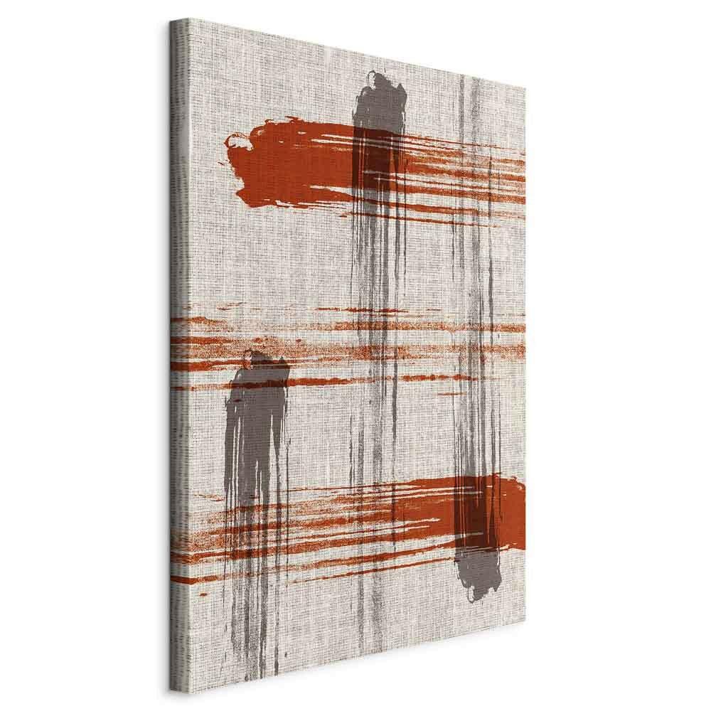 Slika Na Platnu Abstract Game - bež/terakota, Basics, tekstil/leseni material (40/60/1,2cm) - artgeist