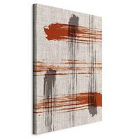 Slika Na Platnu Abstract Game - bež/terakota, Basics, tekstil/leseni material (40/60/1,2cm) - artgeist