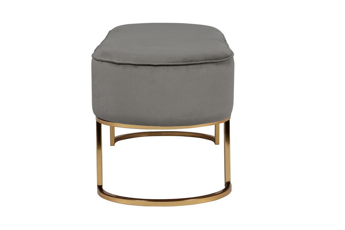 SITZBANK ATHEA 200 - Goldfarben/Grau, Design, Textil/Metall (105/42/40cm) - Kayoom