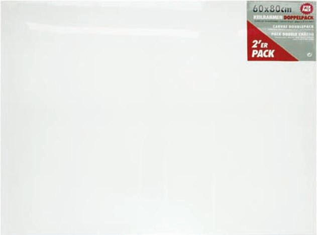 Keilrahmenbild Leonardo in Weiß ca. 60x80cm, 2 Stück - Weiß, Basics, Karton/Textil (60/80cm) - Premium Living