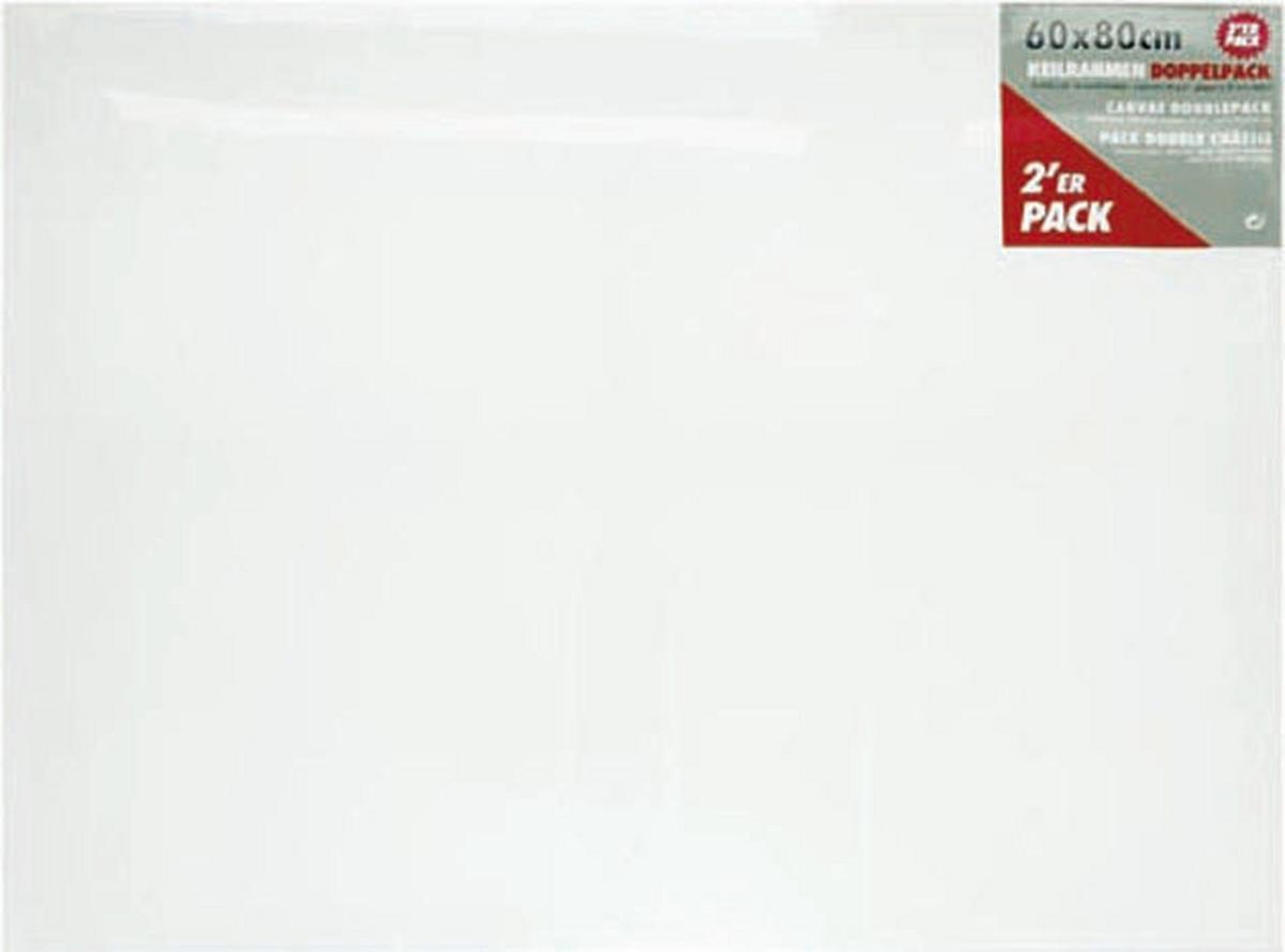 Keilrahmenbild Leonardo in Weiß ca. 60x80cm, 2 Stück - Weiß, Basics, Karton/Textil (60/80cm) - Premium Living