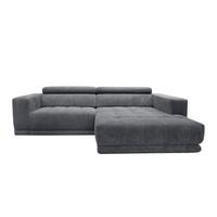 Kutna Garnitura Portland - siva/crna, Moderno, tekstil/plastika (275/78-98/197cm) - Premium Living