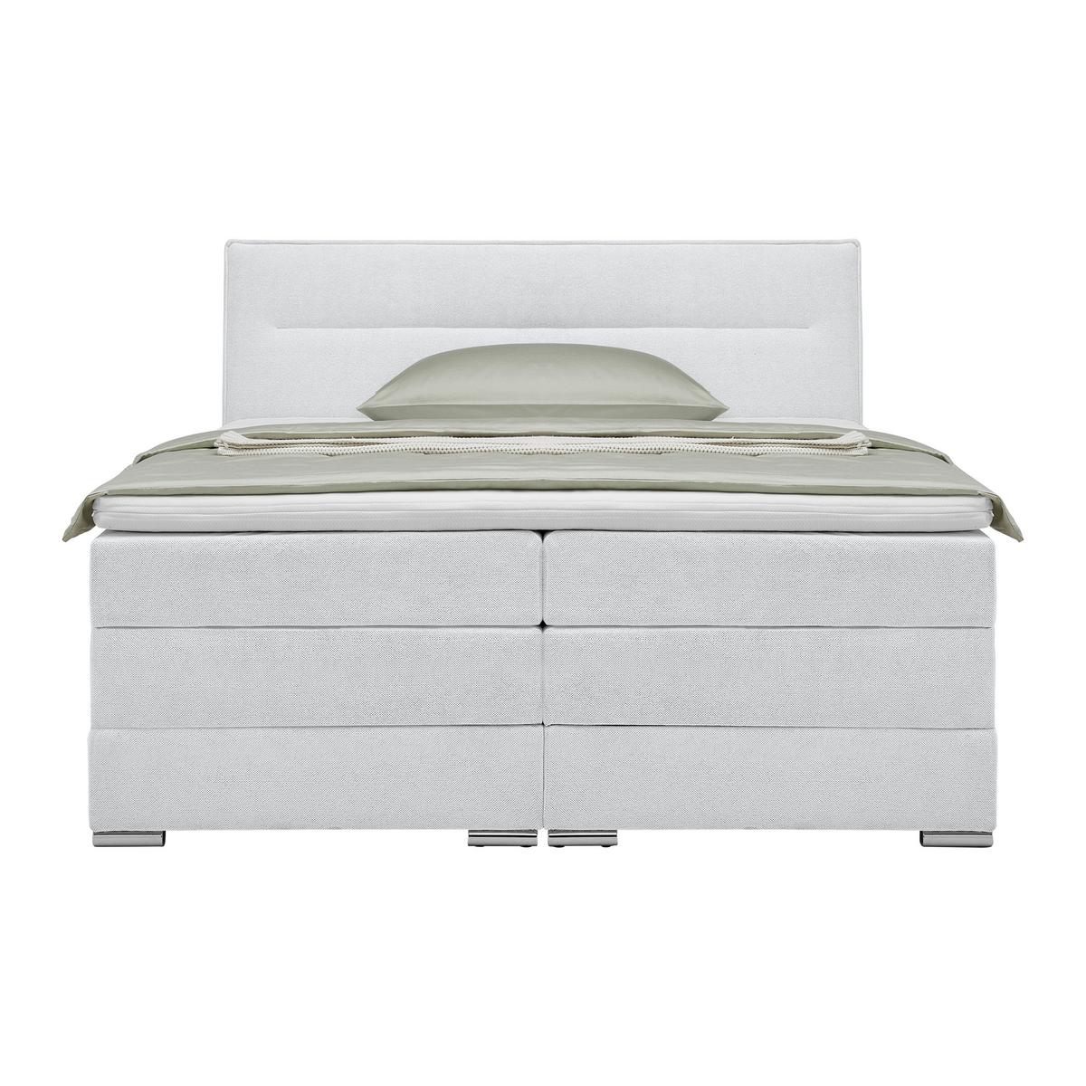 Boxpsringbett Papilon Silberfarben ca. 180x200cm - Silberfarben/Zinkfarben, KONVENTIONELL, Holz/Holzwerkstoff (180/200cm) - Premium Living