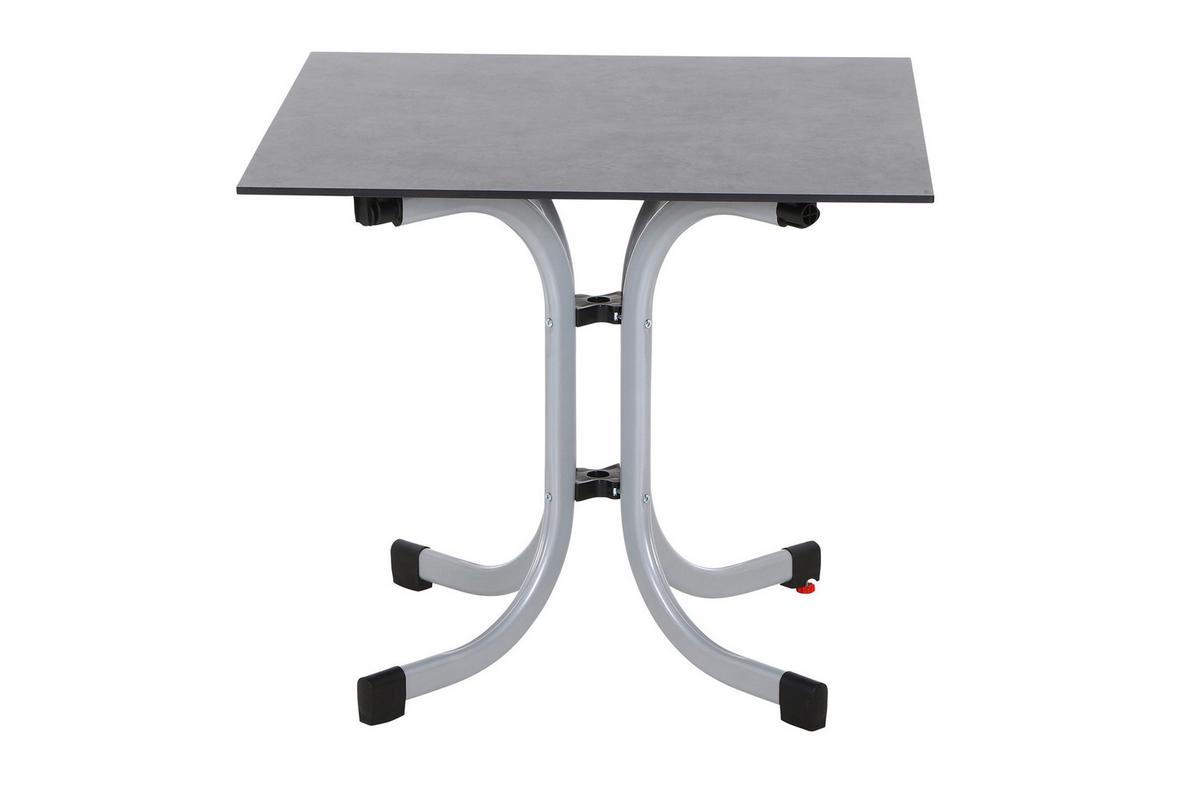 GARTENKLAPPTISCH K95706 - Anthrazit/Silberfarben, KONVENTIONELL, Holz/Kunststoff (80/80/71cm) - Siena Garden