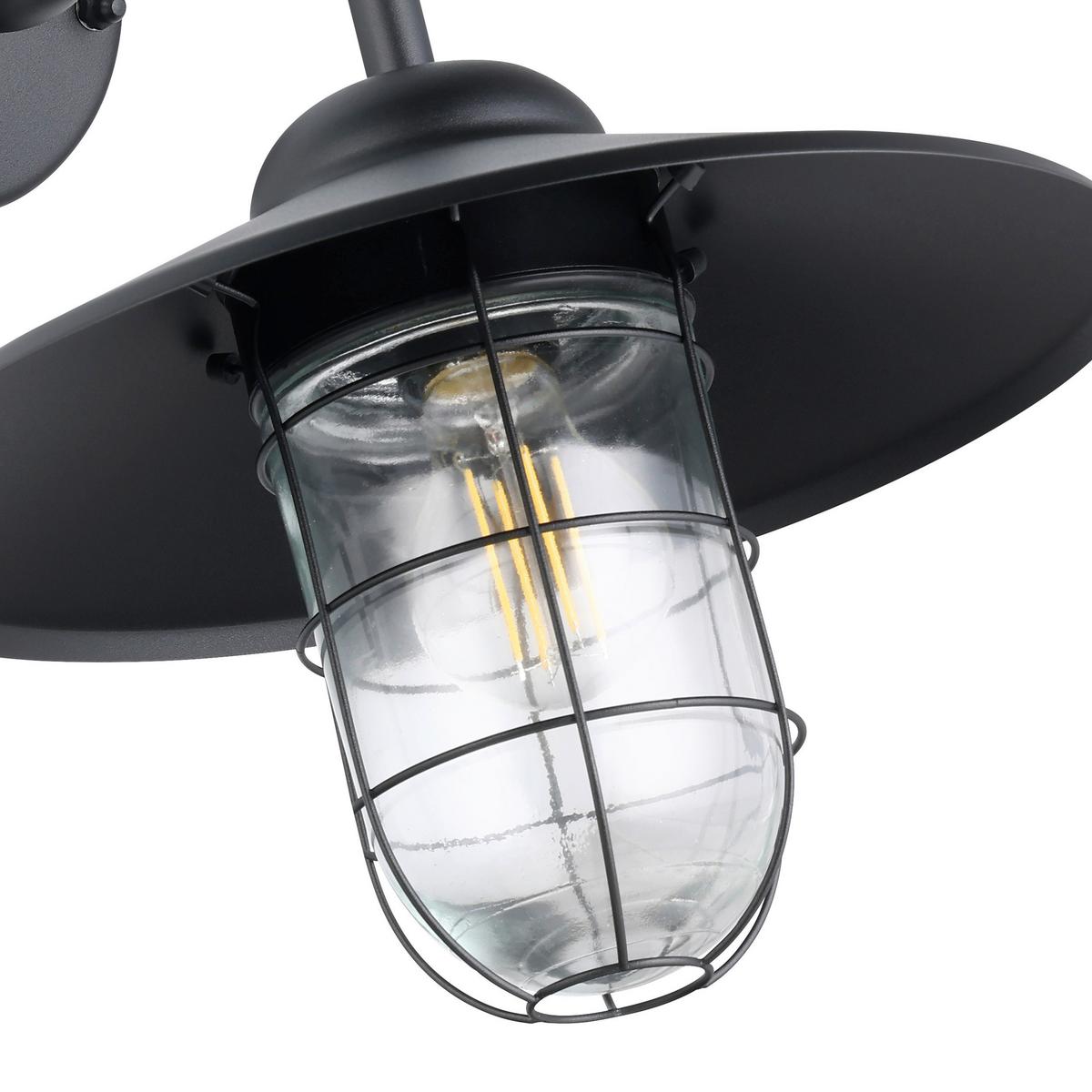 Aussenleuchte 94792 Melgoa - Klar/Zinkfarben, Konventionell, Glas/Metall (30/25/38cm) - Eglo