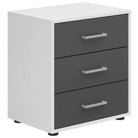 Noćni Ormarić Smart 3 - bijela/sivo-bijela, Basics, drvni materijal/plastika (50/54/35cm) - Modern Living