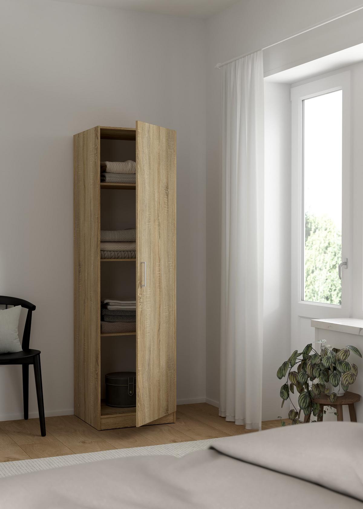 Ruhásszekrény Space - Sonoma tölgy, Konventionell, műanyag/fa (48,6/175,4/49,5cm)