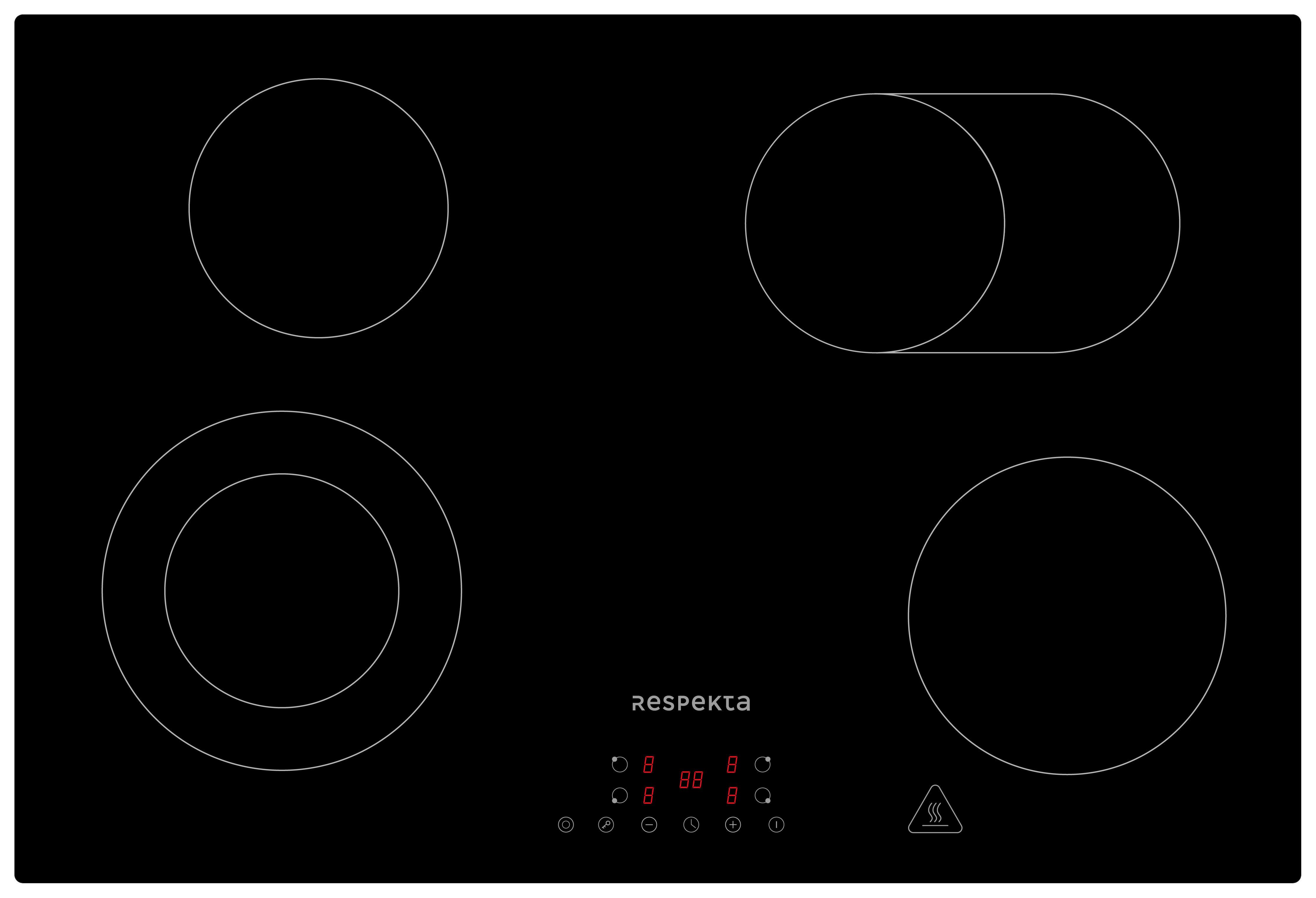 Backofenset Adrian autark 3.250 Watt Schwarz - Schwarz, Basics, Glas/Metall (59,5/59,5/57,5cm) - Respekta