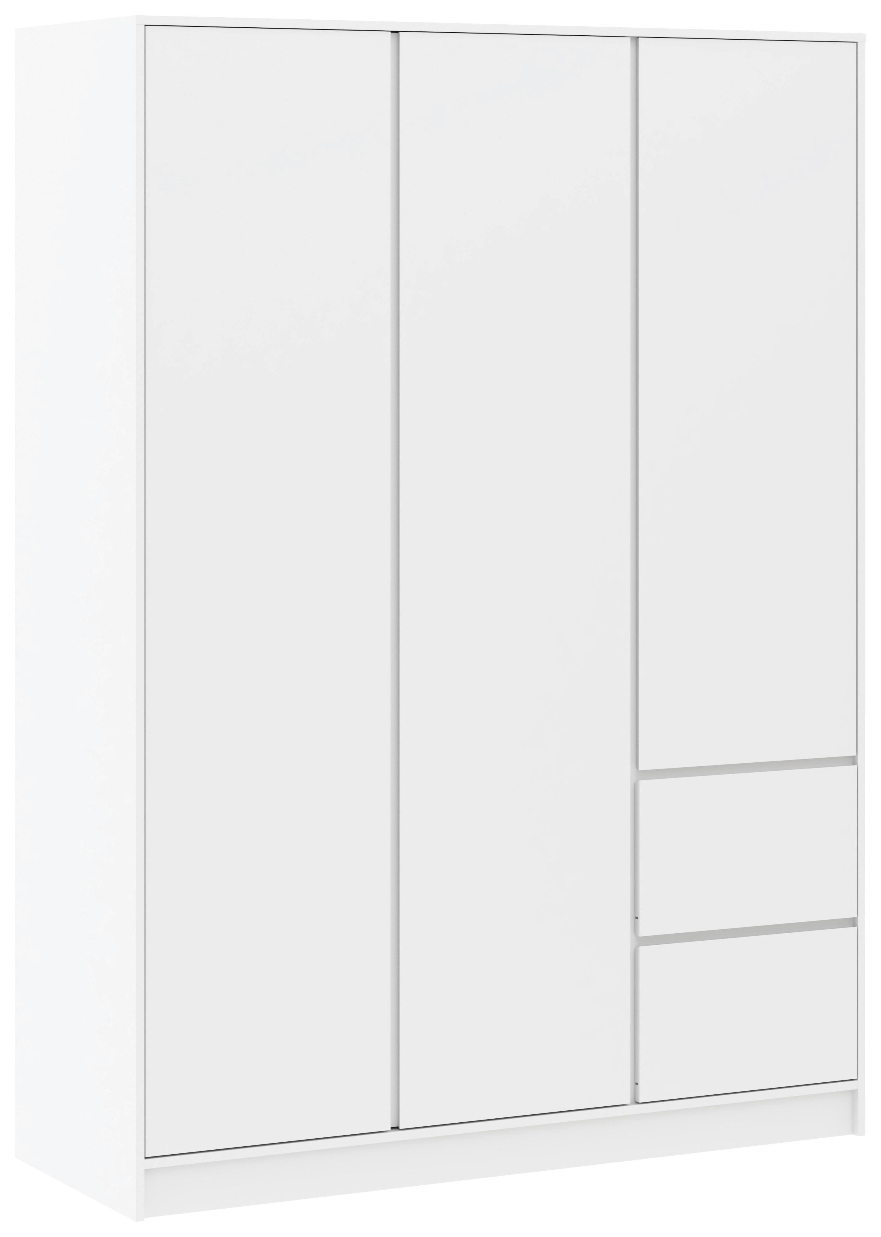 Kleiderschrank Basit Weiss - Weiss, Konventionell, Holzwerkstoff (147/206/57cm) - Mömax
