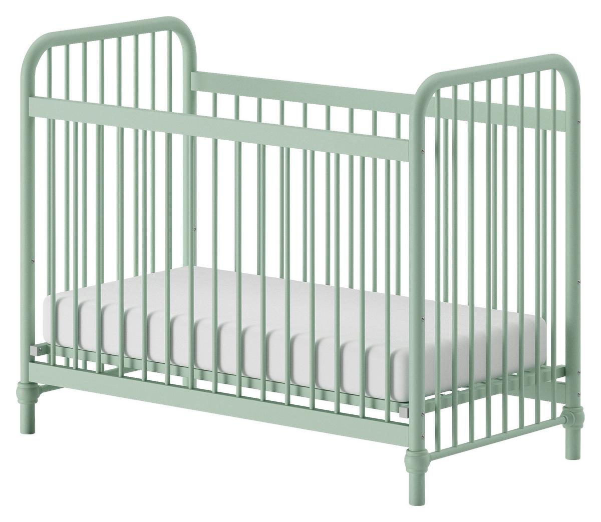 Gitterbett Bronxx ca. 60x120 cm Grün Matt - Grün, ROMANTIK / LANDHAUS, Metall (60/120cm) - Vipack