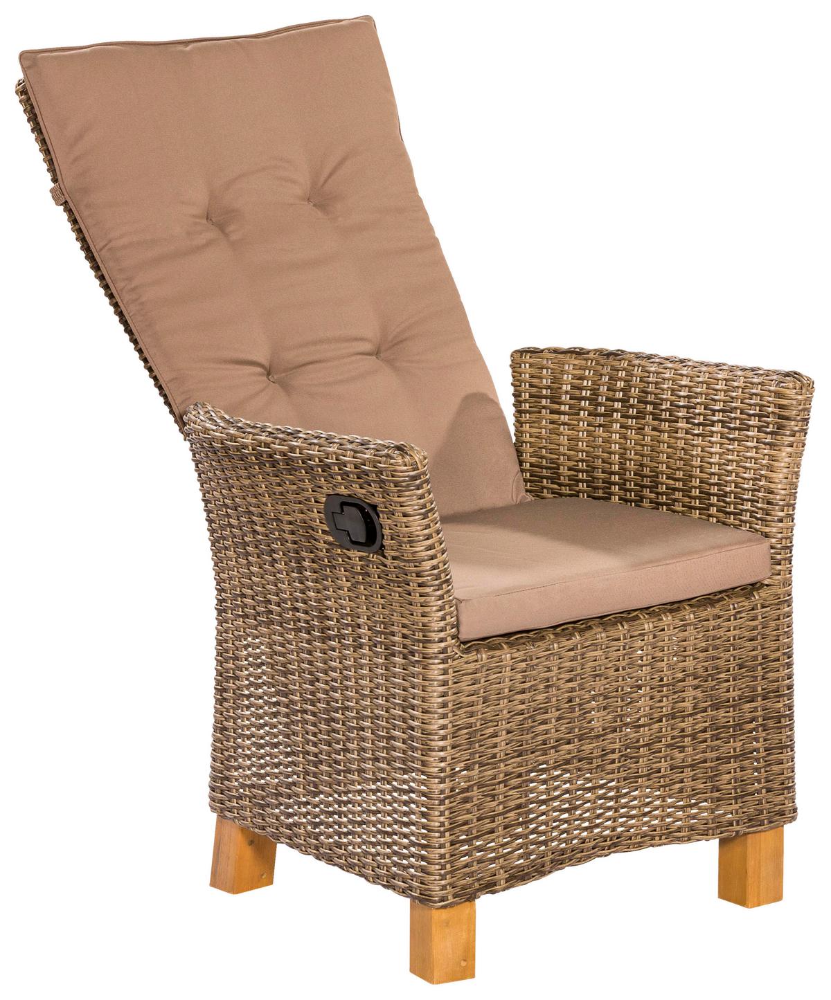 Gatensessel-Set Toskana 2er- Set ca. 59x110cm Alu/Kunstgef. - Naturfarben/Akaziefarben, KONVENTIONELL, Holz/Kunststoff (59/110/65,5cm) - Gardenson