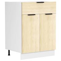 Kuhinjska Spodnja Omarica Fasola, Bela, Hrast, Š 60cm - črna/bela, Trend, umetna masa/leseni material (60/82/46cm) - MID.YOU