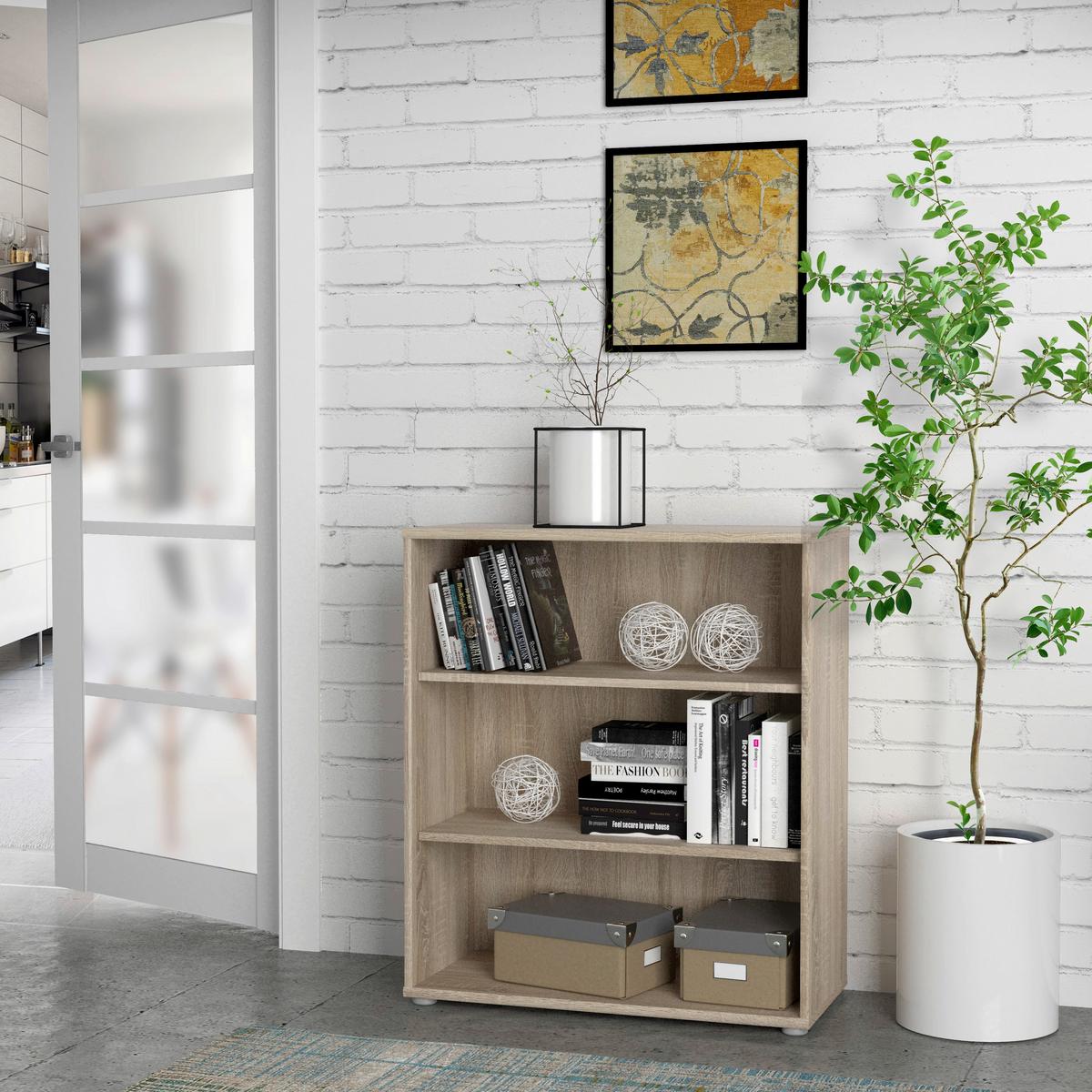 Regal Tempra 2, Barva Hrasta Sonoma - hrast sonoma, Basics, leseni material (74/86/35cm) - Mömax
