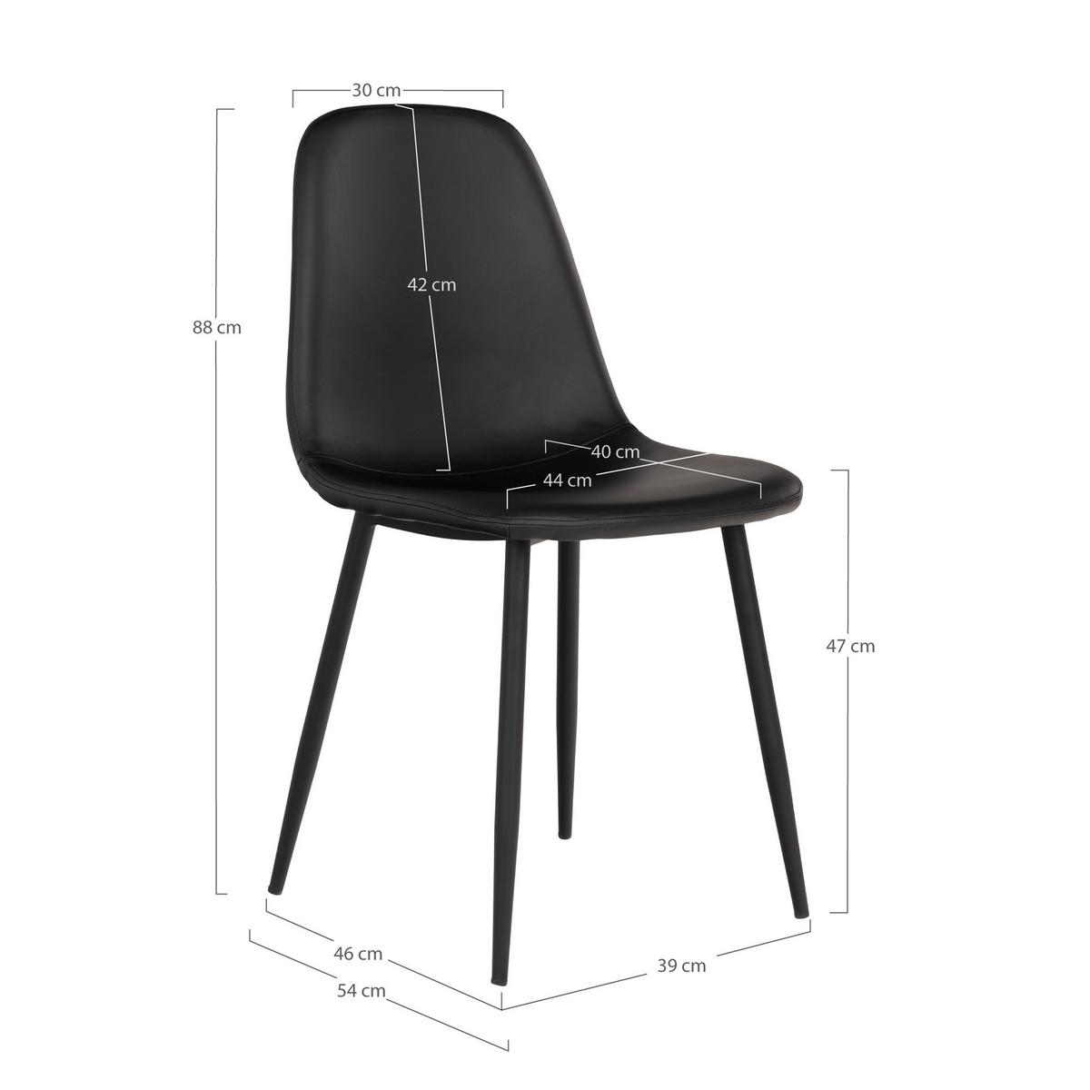 Stuhl-Set Stockholm 2er-Set Schwarz - Schwarz, MODERN, Textil/Metall (44/86/54cm) - MID.YOU