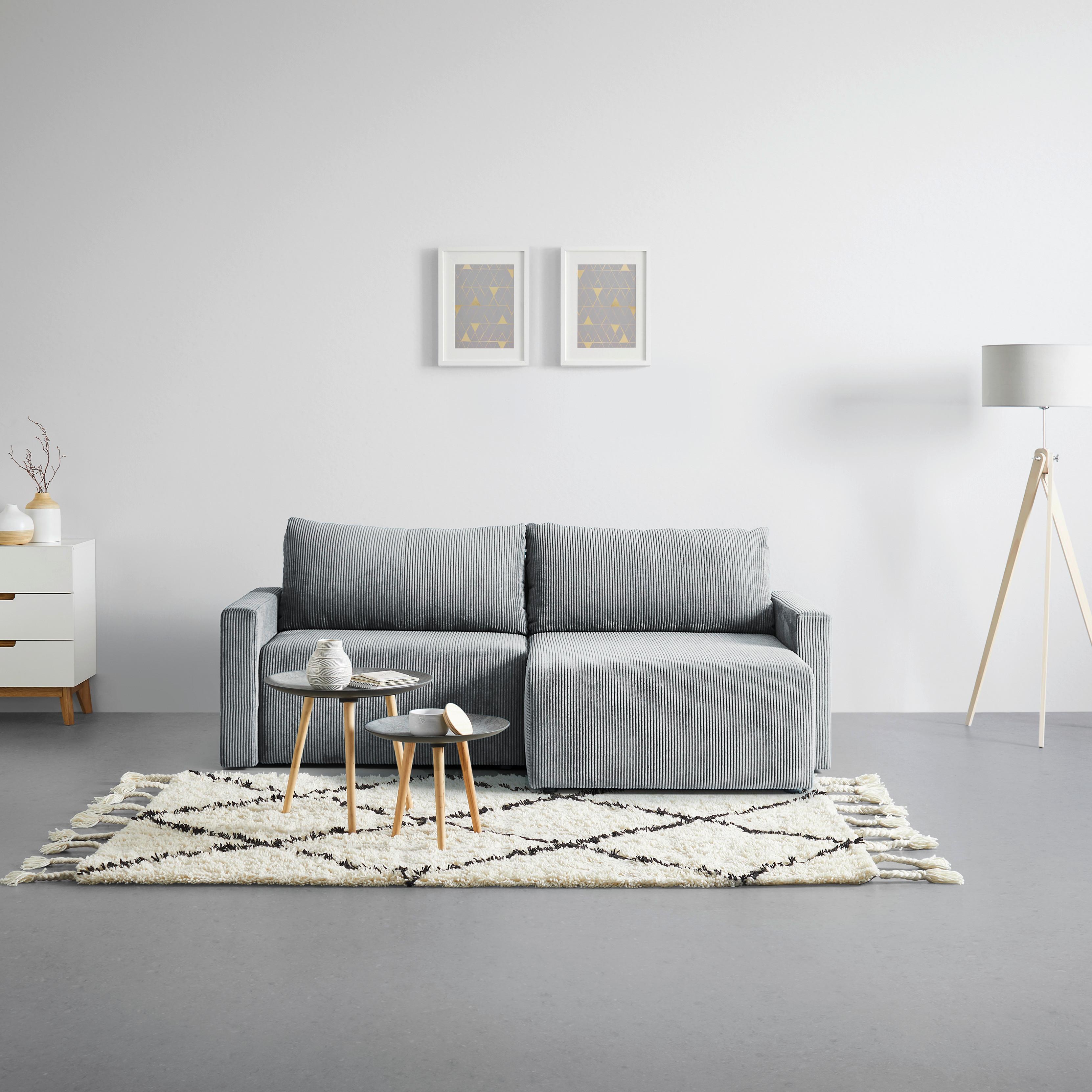 Ecksofa Dios Silberfarben - Silberfarben/Schwarz, MODERN, Holz/Kunststoff (228/91/146cm) - Based