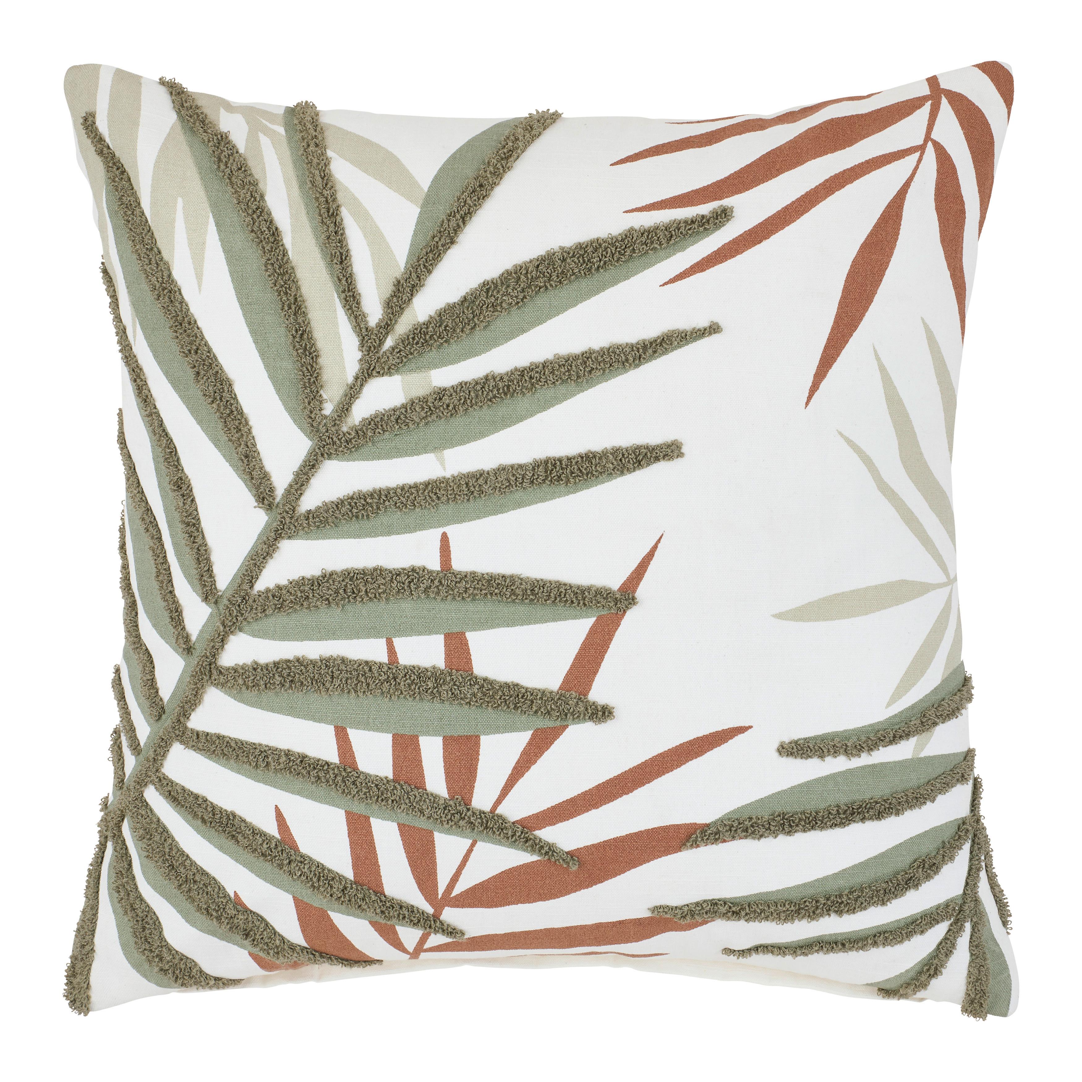 SIERKUSSENS BLÄTTER - Groen/Beige, Konventionell, Textiel (45/45cm) - Mömax