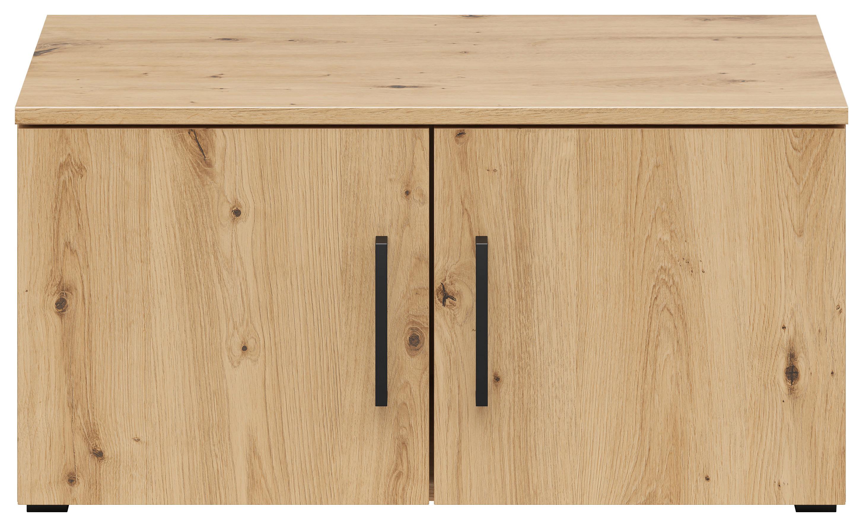 Aufsatzschrank Multistauraum Eiche Artisan - Schwarz/Eiche Artisan, Modern, Holzwerkstoff/Kunststoff (70/35/40cm) - Premium Living