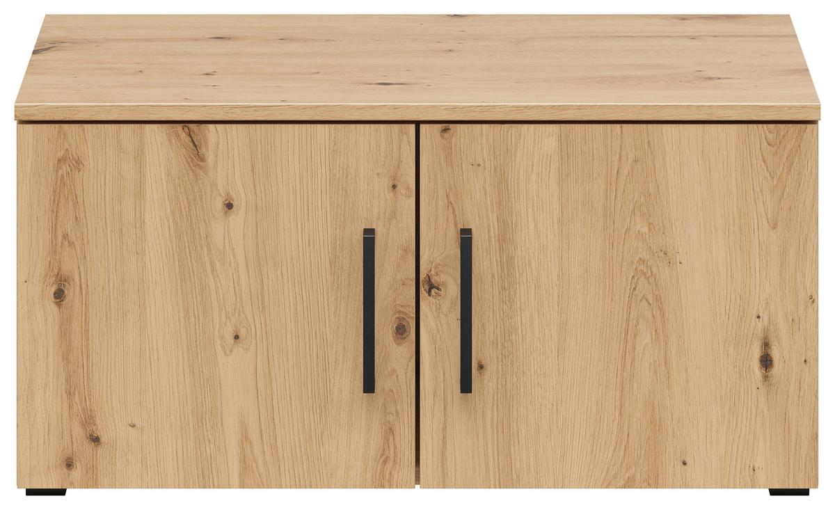 Aufsatzschrank Multistauraum Eiche Artisan - Schwarz/Eiche Artisan, Modern, Holzwerkstoff/Kunststoff (70/35/40cm) - Premium Living