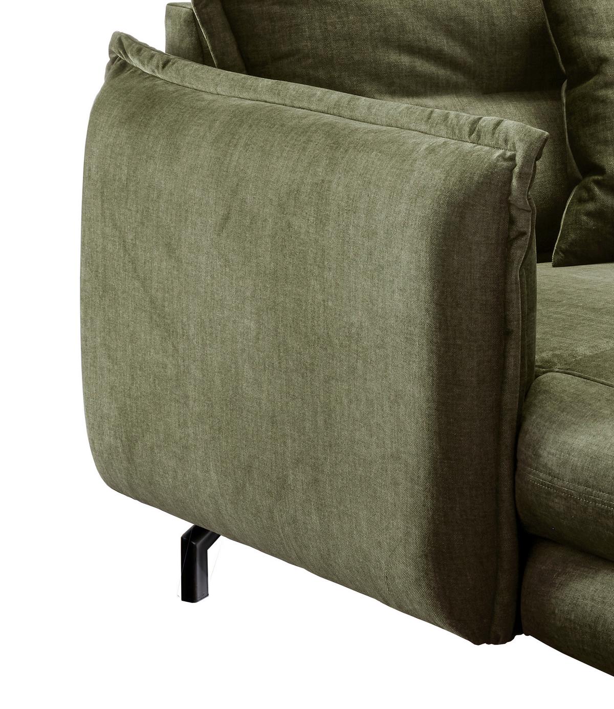 Relaxsessel Lava Grün Velours - Schwarz/Grün, MODERN, Textil/Metall (111/101/167cm) - Livetastic