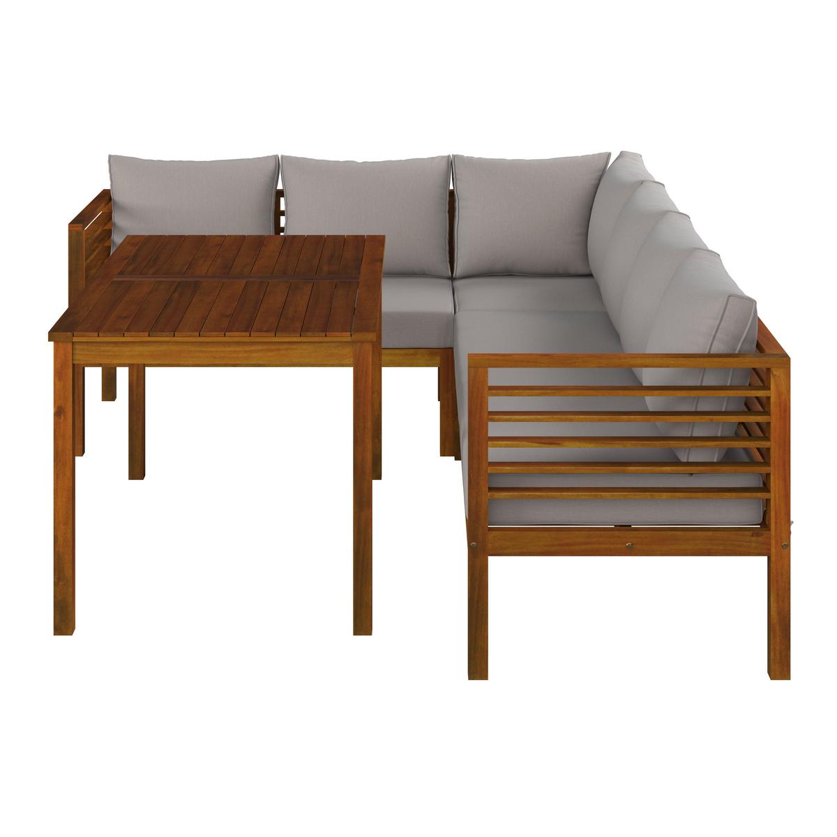 Lounge Garnitura Nico, Akacija, Siva, 3-Delno - bež/barve akacije, Natur, les (226/65/65cm) - Mömax