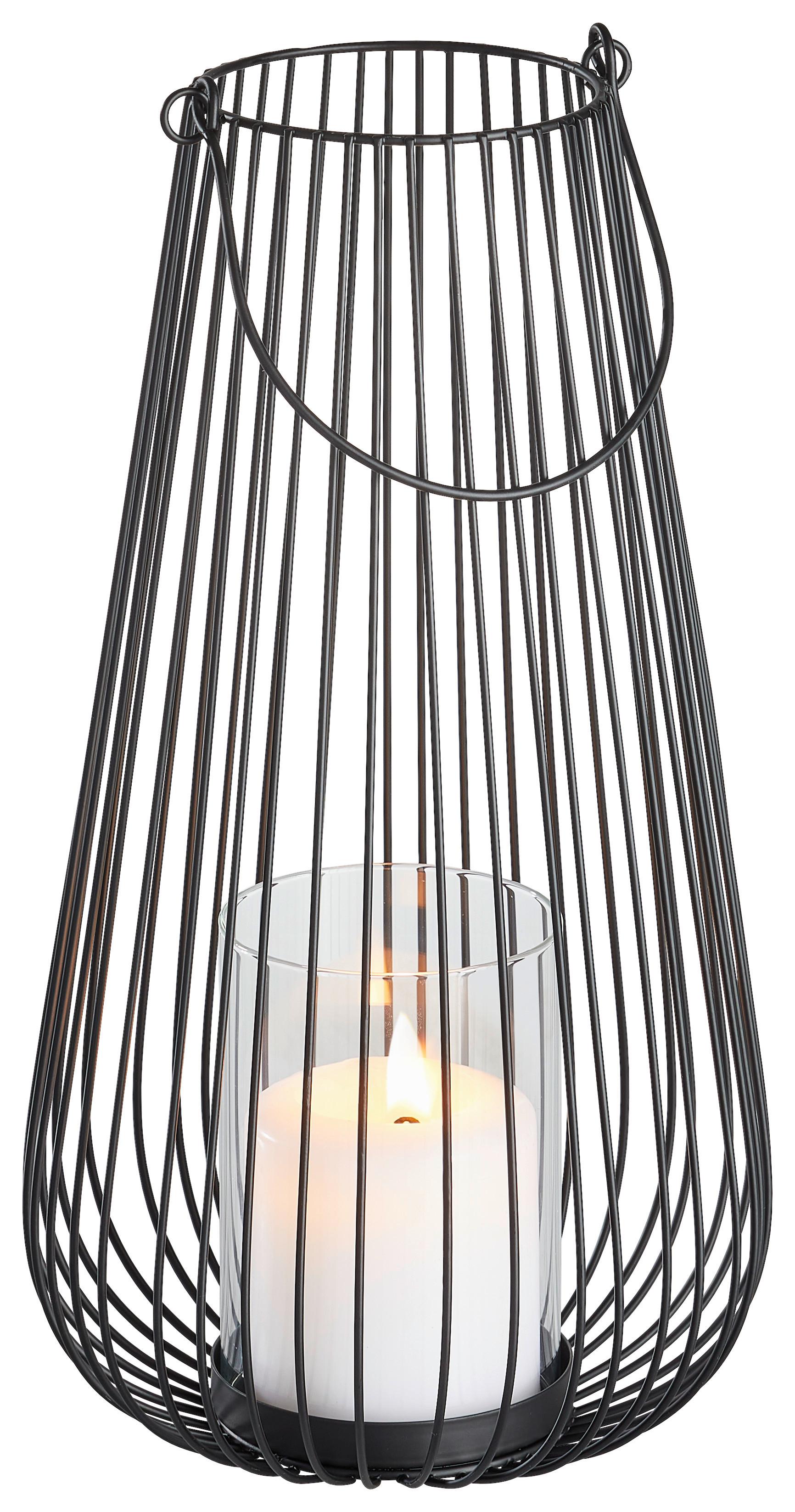 LATARNIA INDUSTRIAL LIVING - czarny, Trend, metal/szkło (19,5/36,5cm) - Ambia Home