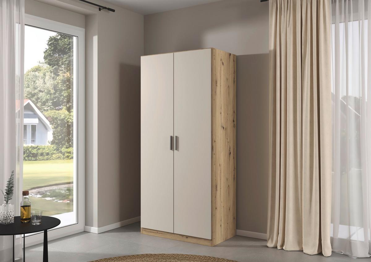 Ormar S Klasičnim Vratima Celle Mat - hrast Artisan/boje šampanjca, Trend, drvni materijal/plastika (91/197/54cm)