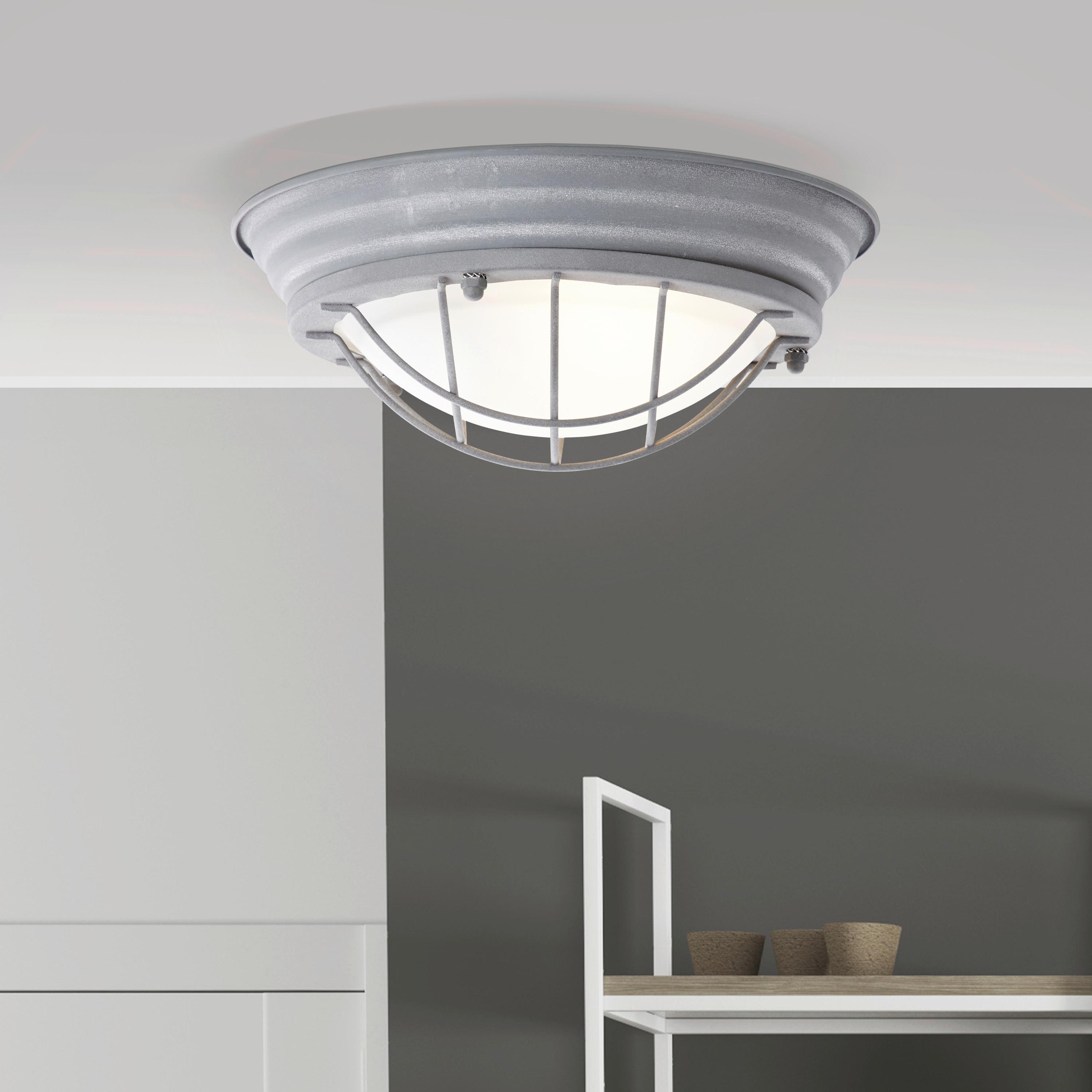 Deckenleuchte Typhoon Grau max. 30 Watt - Grau, KONVENTIONELL, Glas/Metall (29/10cm) - Brilliant