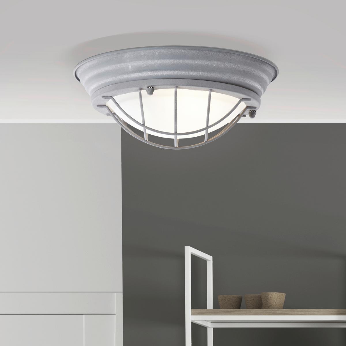 Deckenleuchte Typhoon Grau max. 30 Watt - Grau, KONVENTIONELL, Glas/Metall (29/10cm) - Brilliant