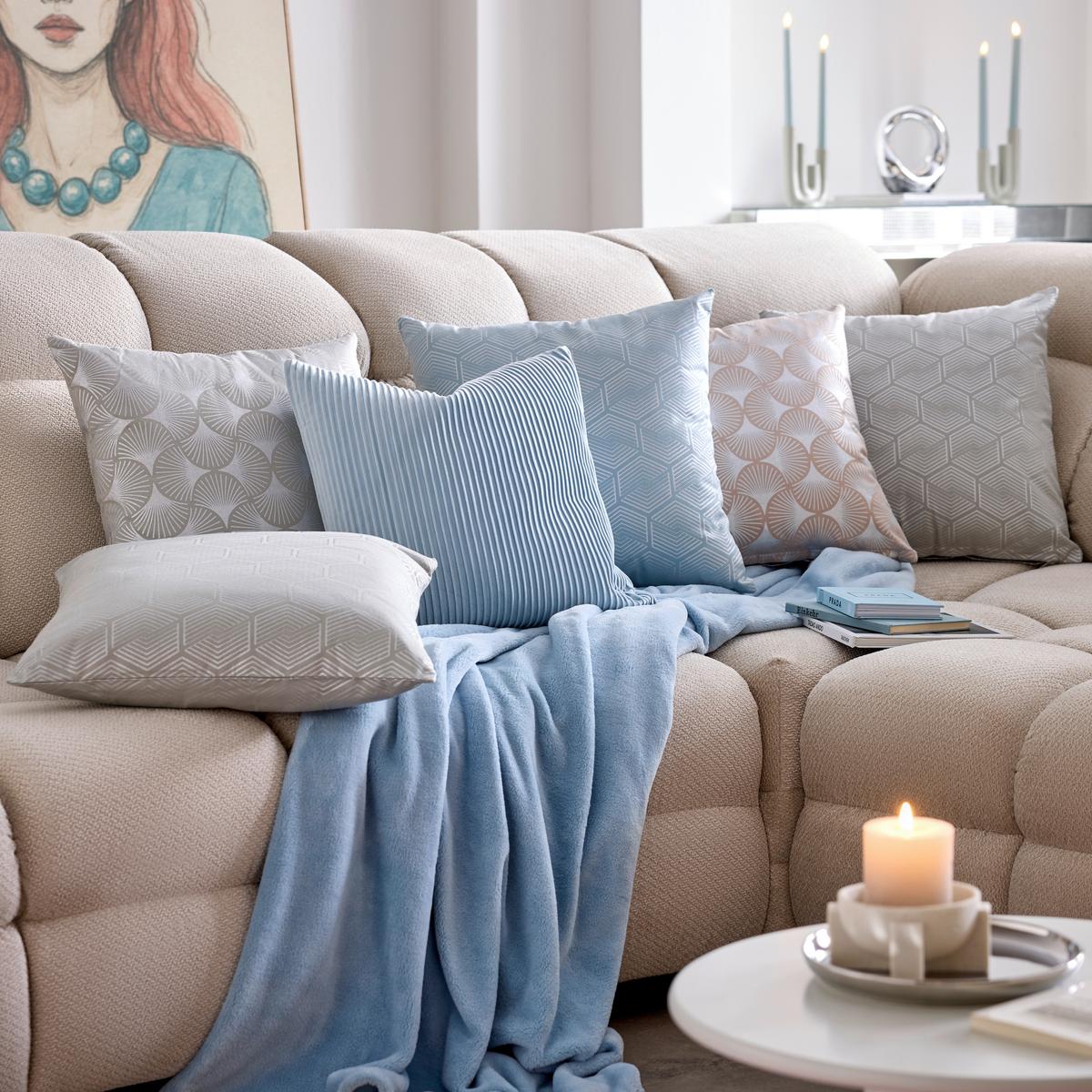 Díszpárna Shiny Gingko 45/45 - bézs/ezüstszínű, Romantik / Landhaus, textil (45/45cm) - Mömax