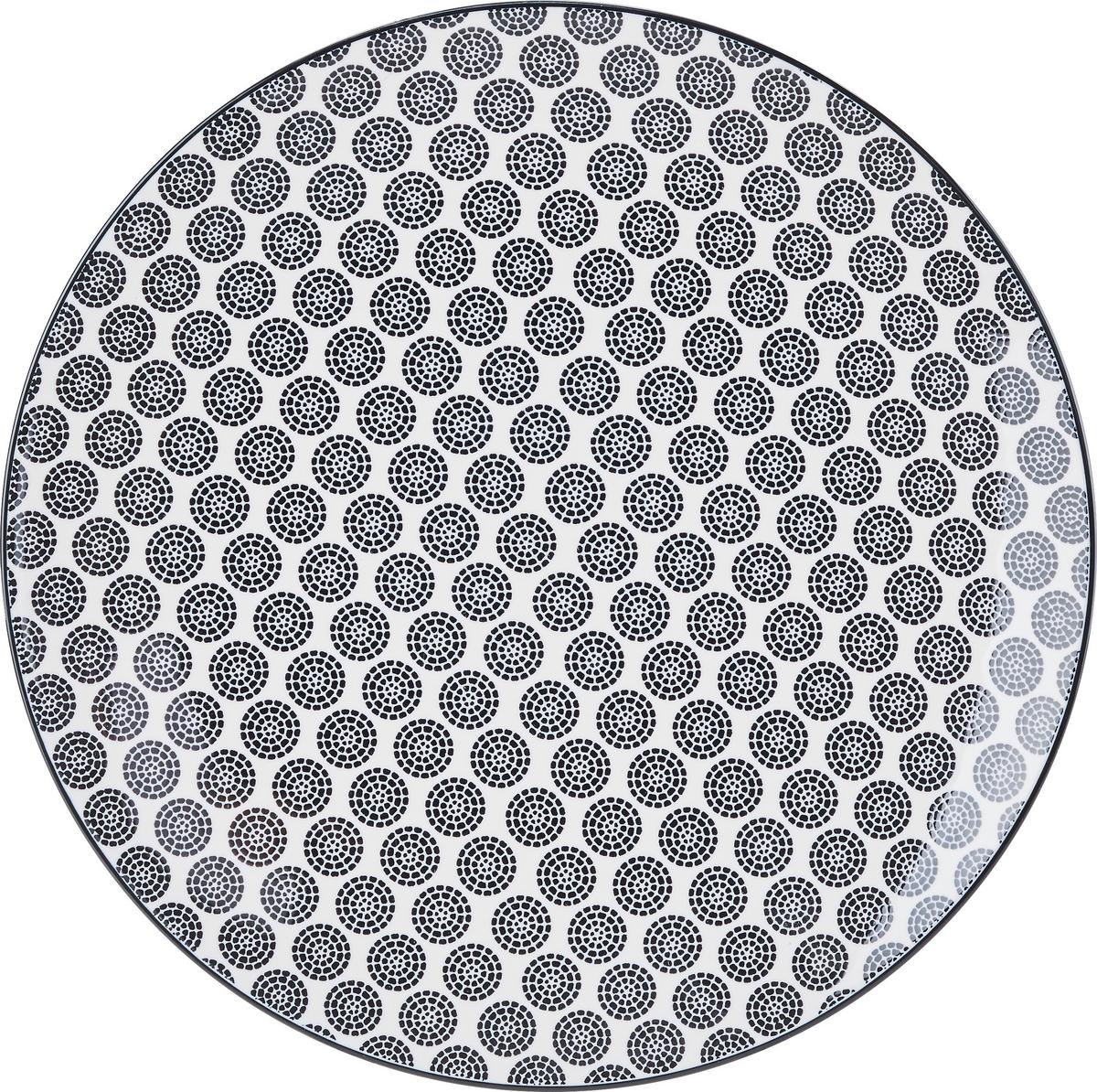 Speiseteller Shiva diverse Designs - Schwarz/Weiß, LIFESTYLE, Keramik (26/2,5cm) - Modern Living