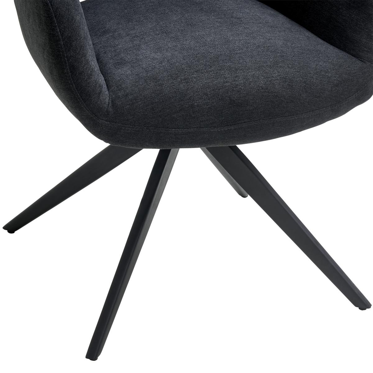 KRZESŁO Z PODŁOKIETNIKAMI ELLA - czarny, Modern, metal/drewno (62/84/62cm) - Livetastic