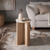 TABLE D'APPOINT MATERA -TREND- -BASED- - couleur naturelle, MODERN, matériau en bois/pierre (34/54cm) - Based