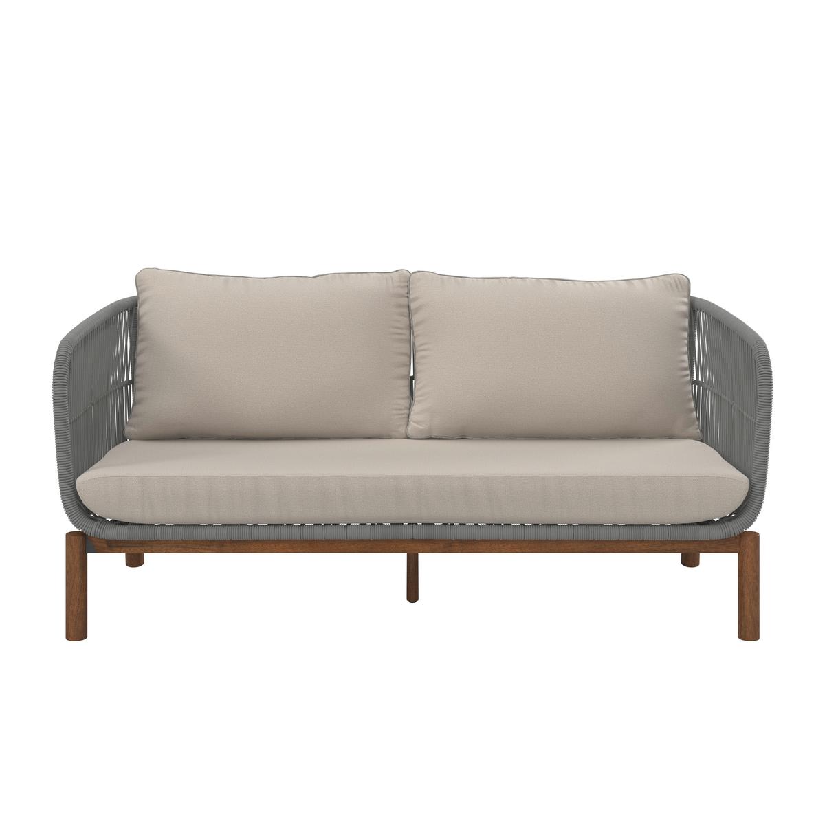 LOUNGEGARNITUR MALENE - Creme/Naturfarben, Modern, Holz/Textil (168/70,5/80cm) - Bessagi Garden