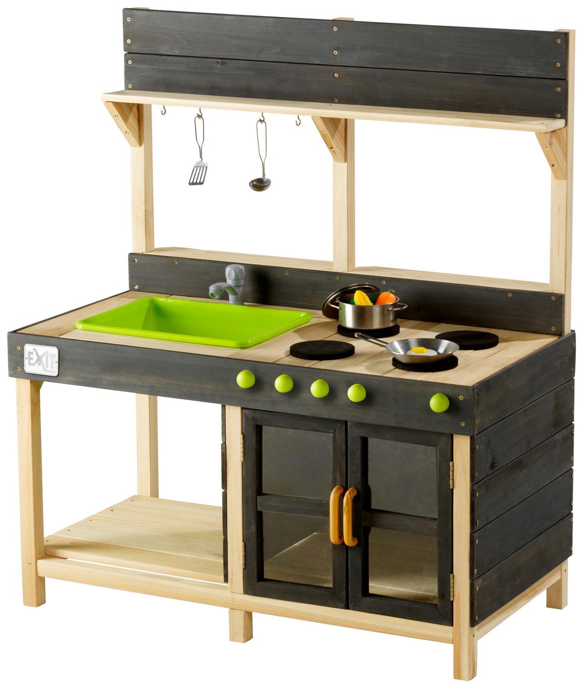 Otroška Vrtna Kuhinja Exit Yummy 200 - siva, Konvencionalno, umetna masa/les (102/55/115cm) - EXIT Toys