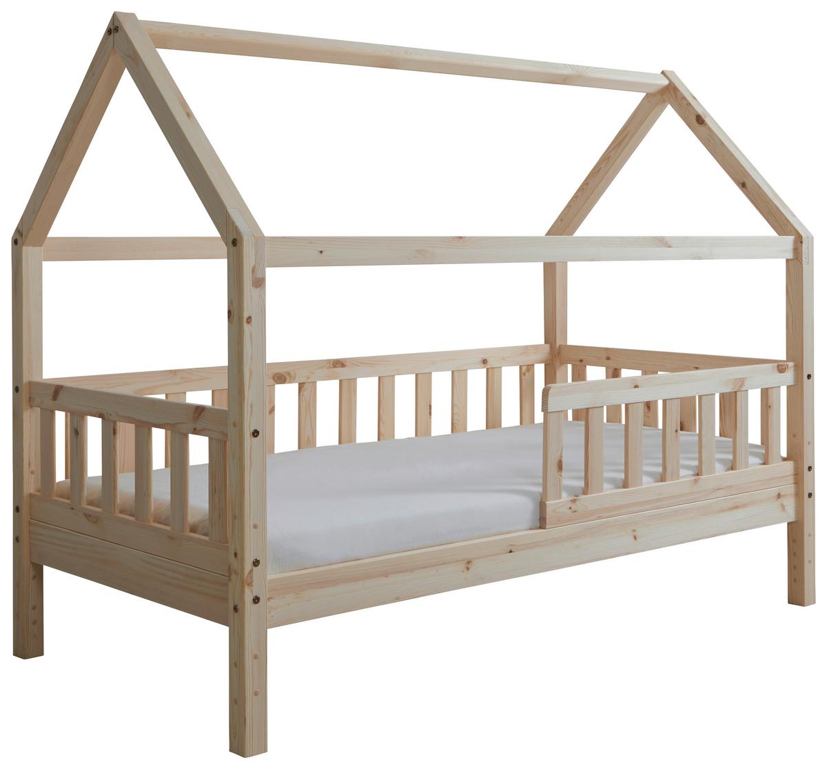 Hausbett Kay ca. 80x160 cm Kiefer Natur - Naturfarben, MODERN, Holz/Textil (80/160cm) - MID.YOU