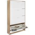 Schuhschrank Weiß/Eichefarben - Chromfarben/Eichefarben, MODERN, Holzwerkstoff/Kunststoff (93/162/25cm) - Mömax modern living Schuhschrank Weiß/Eichefarben - Chromfarben/Eichefarben, MODERN, Holzwerkstoff/Kunststoff (93/162/25cm) - Mömax modern living