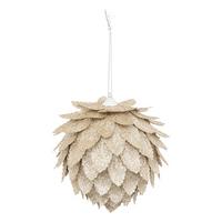 Kuglica Za Bor Leaf Iki - boje šampanjca, Moderno, plastika (10cm)