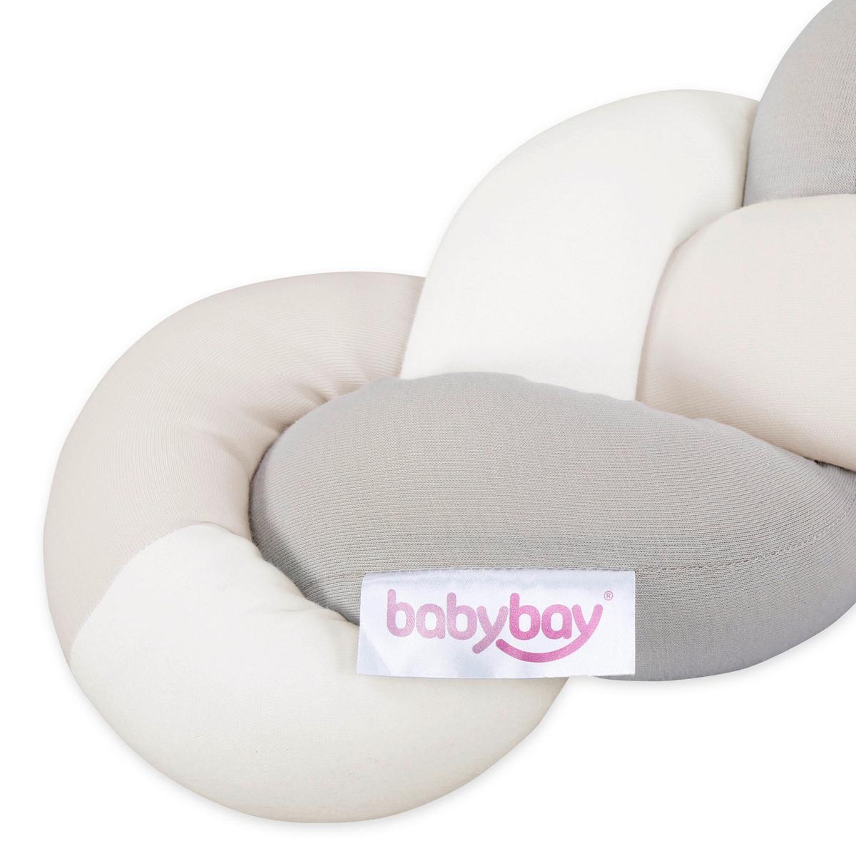 OCHRANIACZ DO ŁÓŻECZKA GEFLOCHTEN - beżowy/kremowy, Basics, tkanina (180/9/9cm) - Babybay