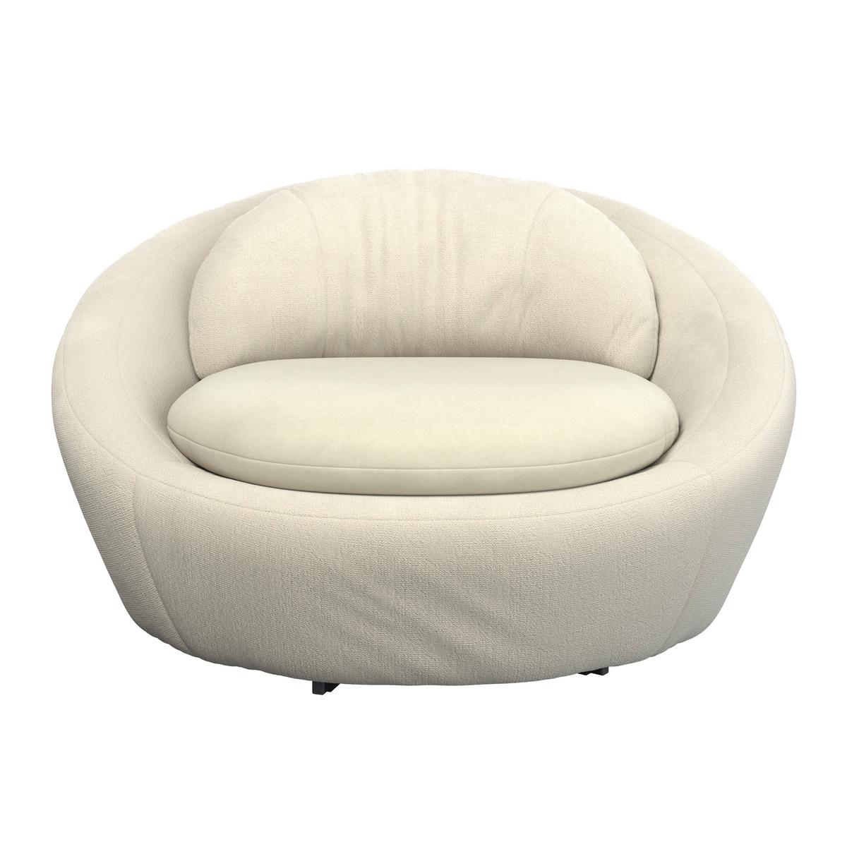 Designsessel Pio Drehbar Beige - Beige/Schwarz, Modern, Textil/Metall (130/80/112cm) - Mömax