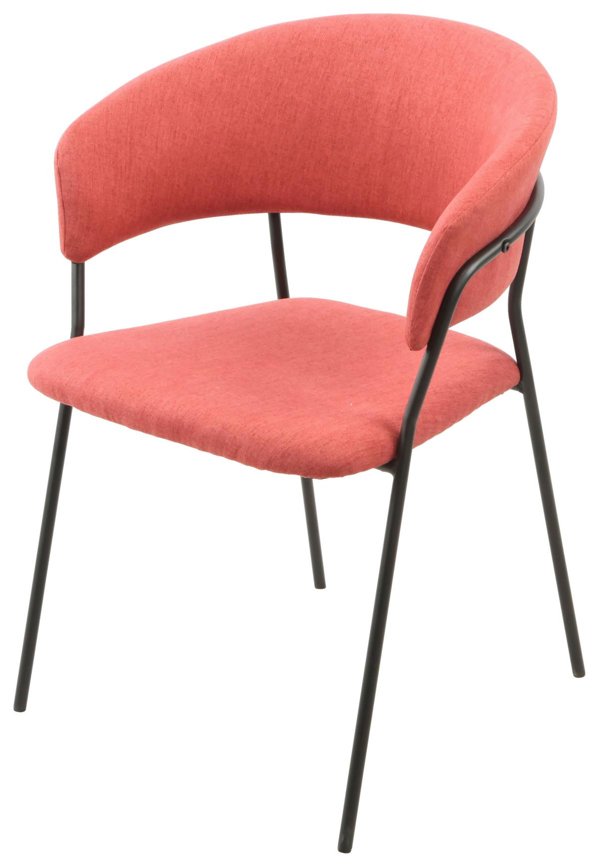 Armlehnstuhl Alice in Terra cotta - Terracotta/Schwarz, Design, Holz/Textil (53/80/59cm) - Mömax