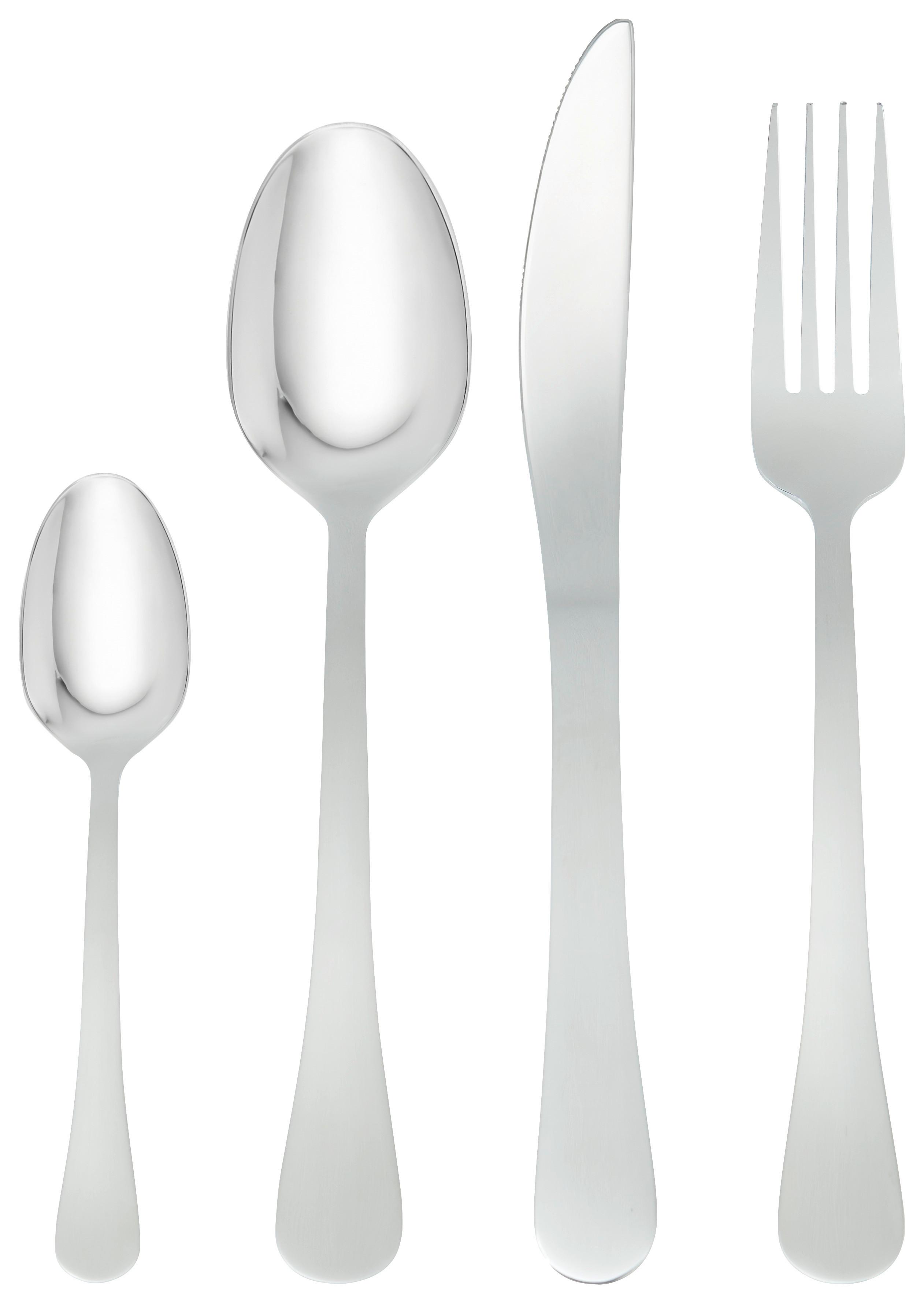 Besteckset Leon Edelstahlfarben, 24-teilig - Edelstahlfarben, KONVENTIONELL, Metall - Mömax