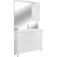 Fürdőszobablokk Smart 105 - fehér, Modern, faalapú anyag/kerámia (106/193/50cm)