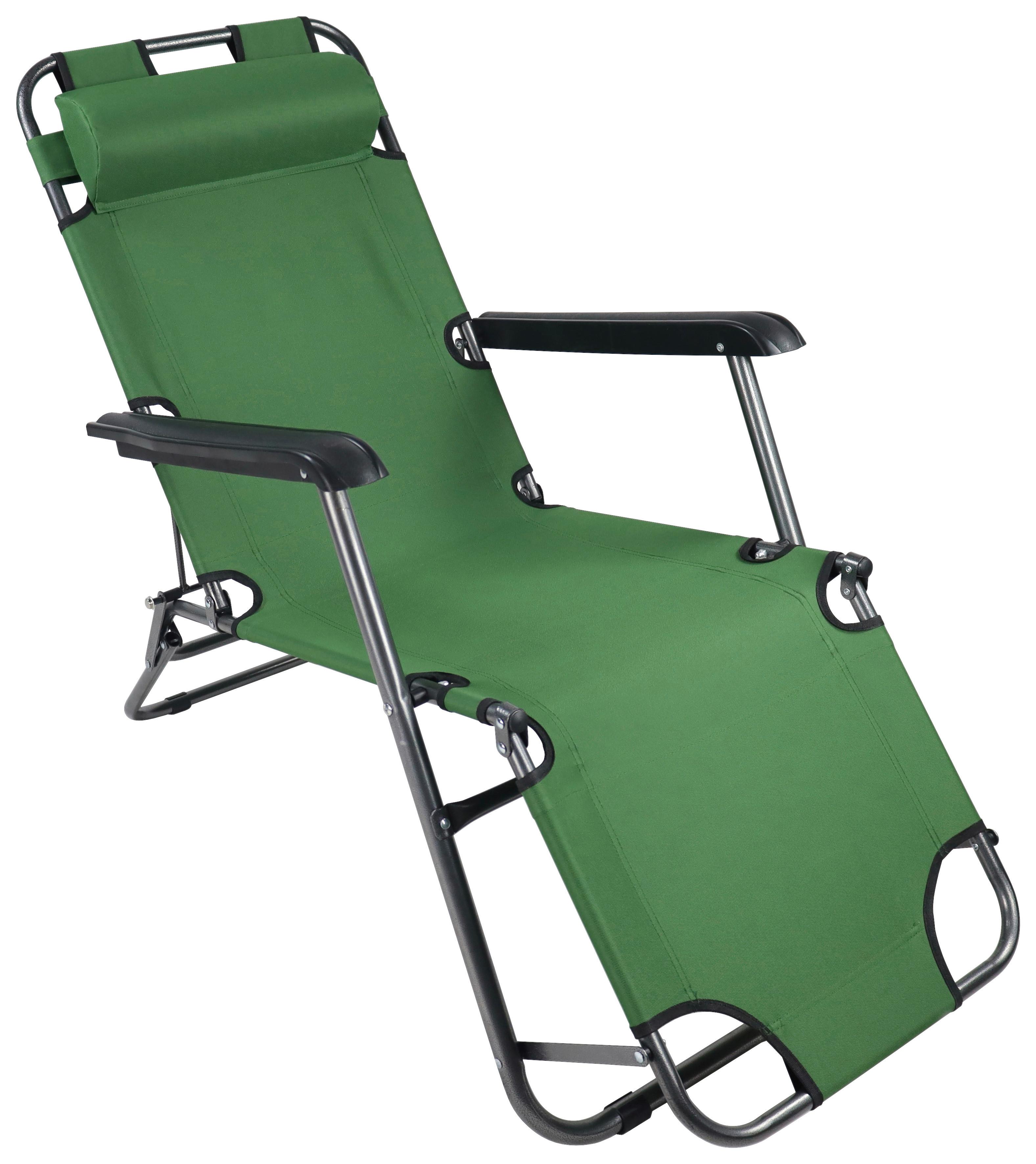 Vrtni Ležalnik Maltosa, Zelena - zelena, Moderno, kovina/umetna masa (60/27/153cm) - Ambia Garden