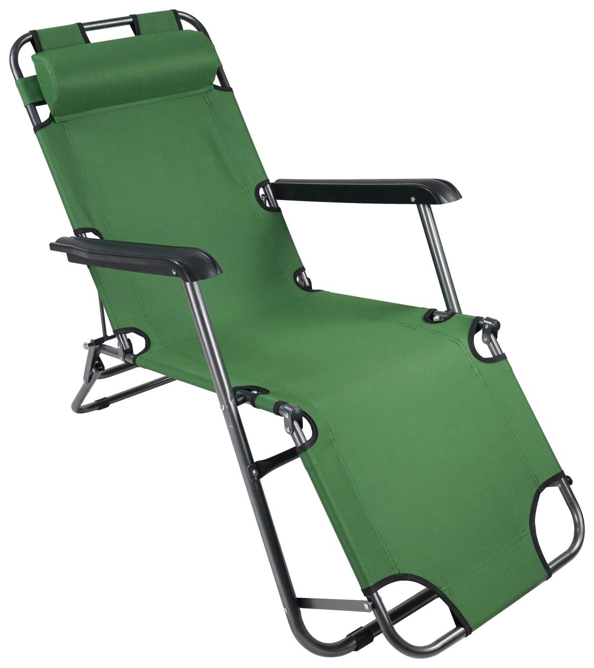 Vrtni Ležalnik Maltosa, Zelena - zelena, Moderno, kovina/umetna masa (60/27/153cm) - Ambia Garden